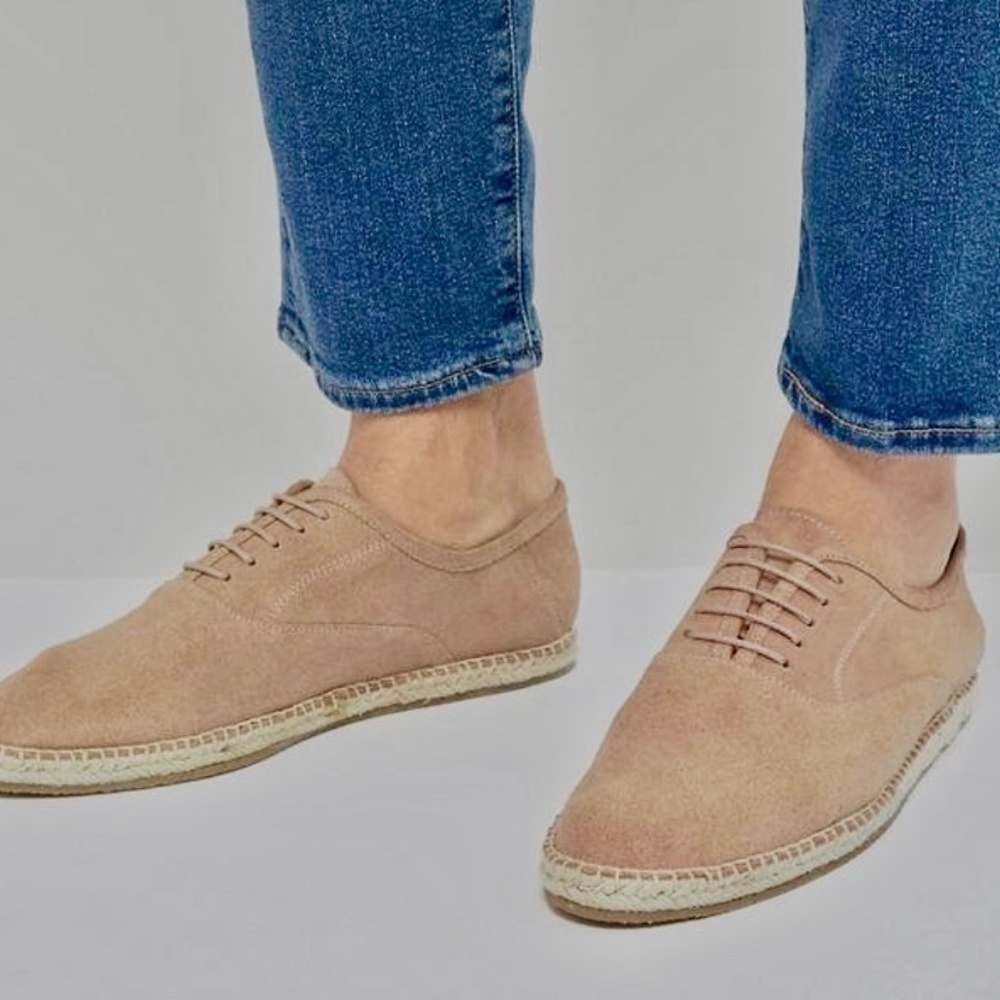 Frank Wright Men's Dusty Pink Suede Espadrilles Size 11 (Size 45) - Never Worn!!